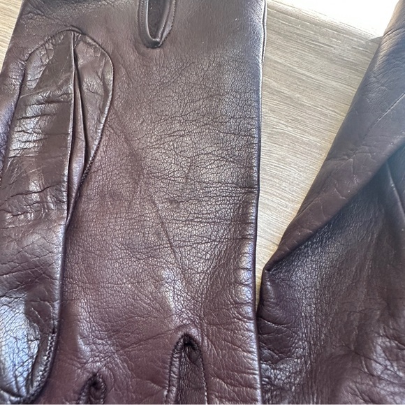 Vintage Brown Leather Gloves - Picture 3 of 4